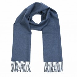 Echarpe en laine Mérinos - Bleu denim - John Hanly