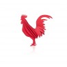 Coq en bois 10 cm - Couleur rouge - Lovi