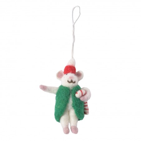 Souris Sucre de Canne en laine à suspendre - AVEVA